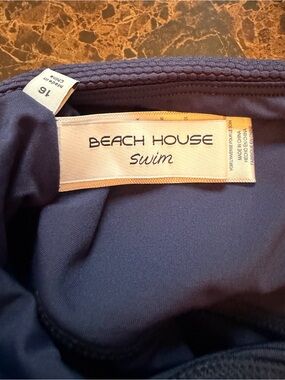 Beach House Swim Skort Size 16 Navy Blue Textured Swim Bottom
